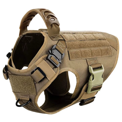 Large Dog Harness Collar Leash Molle Pouches Pet German Shepherd Malinois Training Walking Vest Dog Harnesses for Medium Dogs