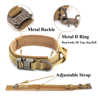 Large Dog Harness Collar Leash Molle Pouches Pet German Shepherd Malinois Training Walking Vest Dog Harnesses for Medium Dogs
